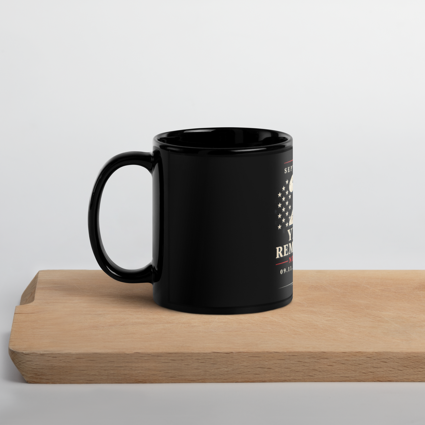 9/11-25Yrs of Remembrance Black Glossy Mug | Americish
