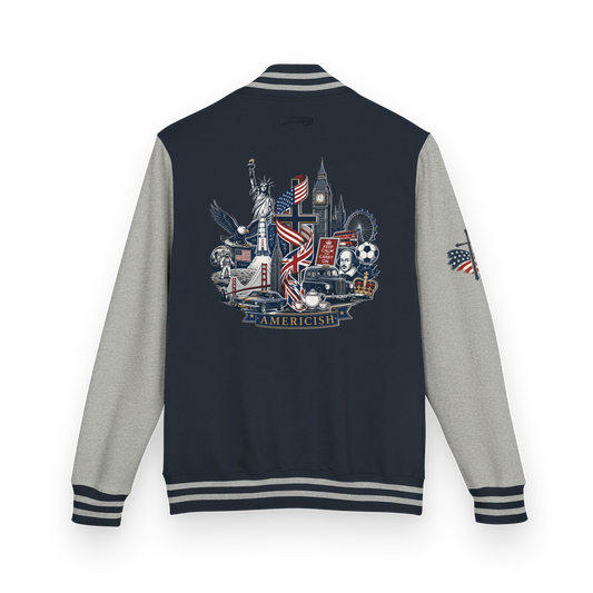 Americish Collage Cross-Navy-Letterman Jacket Mens | Americish
