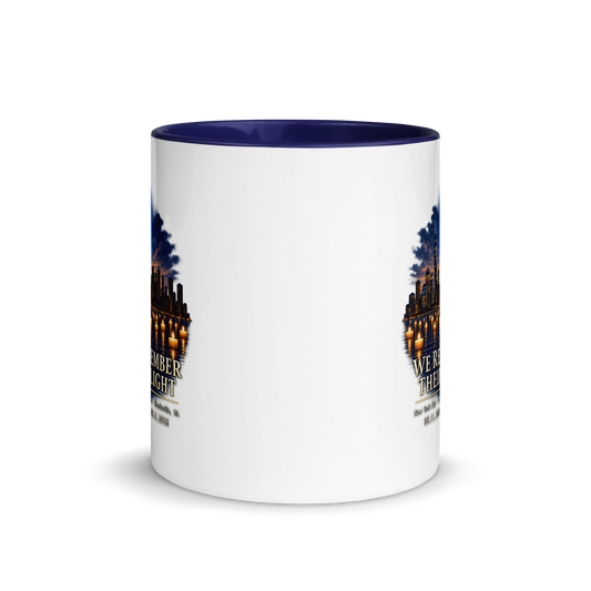 9/11-We Remember their Light Mug w/ Navy Blue Inside | Americish
