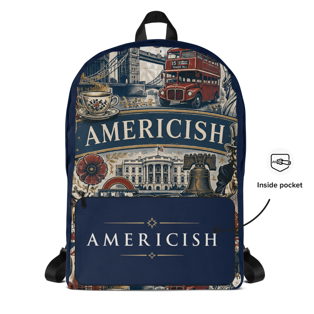 Americish UK USA Collage Navy Backpack | Americish