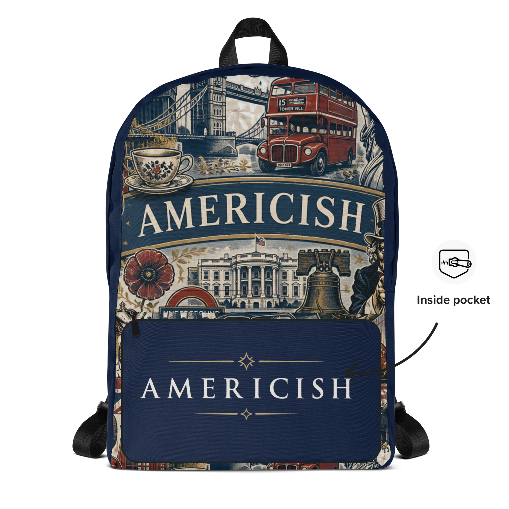 Americish UK USA Collage Navy Backpack | Americish