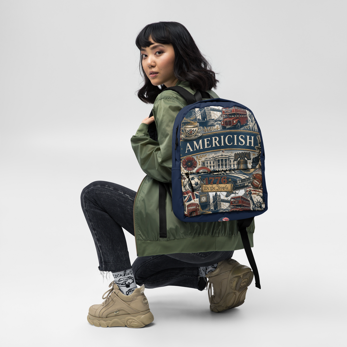 Americish UK USA Collage Navy Backpack | Americish