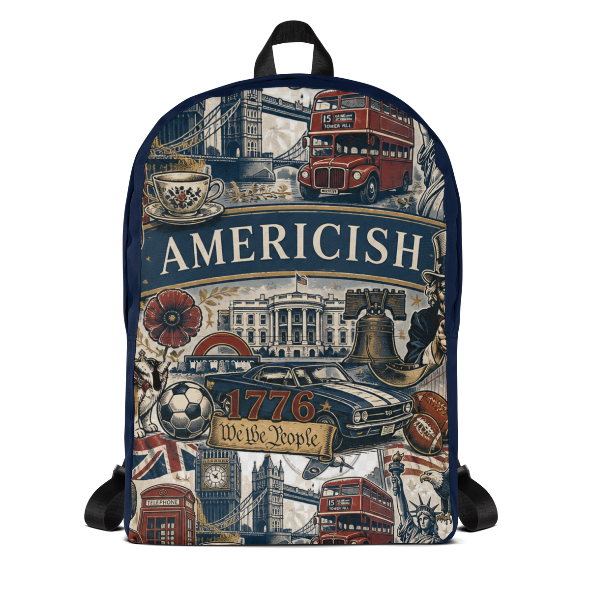 Americish UK USA Collage Navy Backpack | Americish
