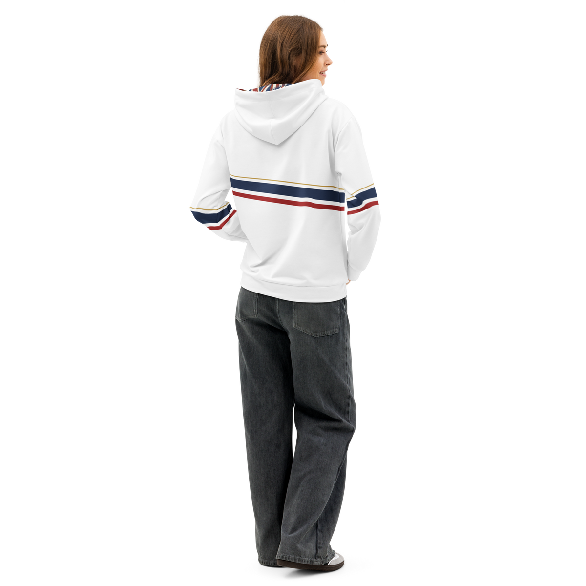 Americish Premium Unisex cotton hoodie-USA & UK flag hood | Americish