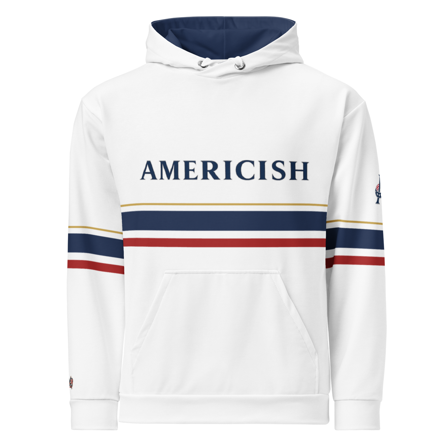 Americish Premium Unisex cotton hoodie-Navy Blue interior | Americish