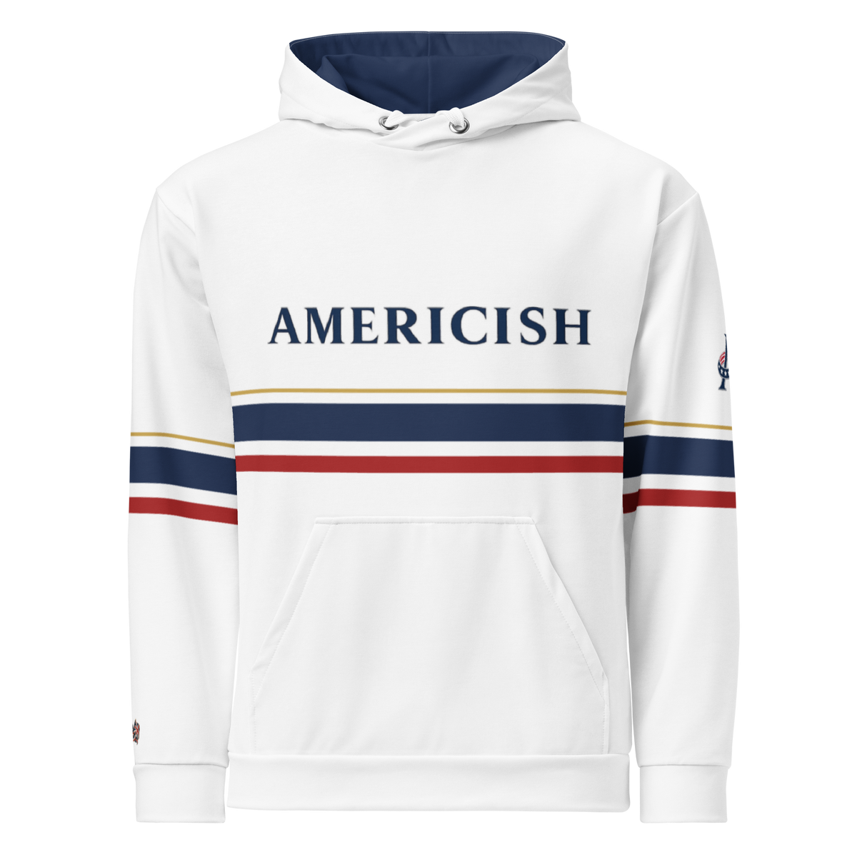 Americish Premium Unisex cotton hoodie-Navy Blue interior | Americish