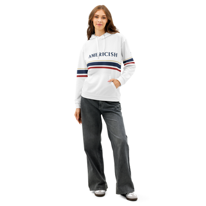 Americish Premium Unisex cotton hoodie-USA & UK flag hood | Americish