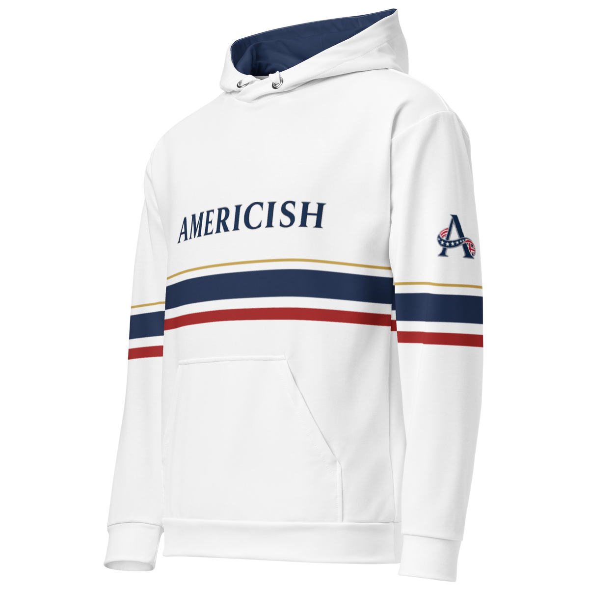Americish Premium Unisex cotton hoodie-Navy Blue interior | Americish