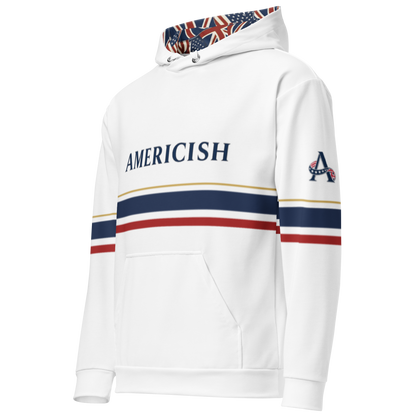 Americish Premium Unisex cotton hoodie-USA & UK flag hood | Americish