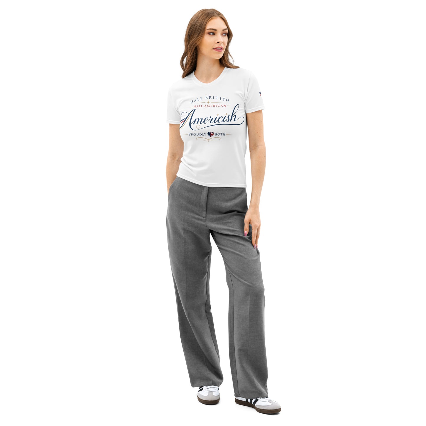 Americish Proud Women’s cotton crew neck t-shirt | Americish