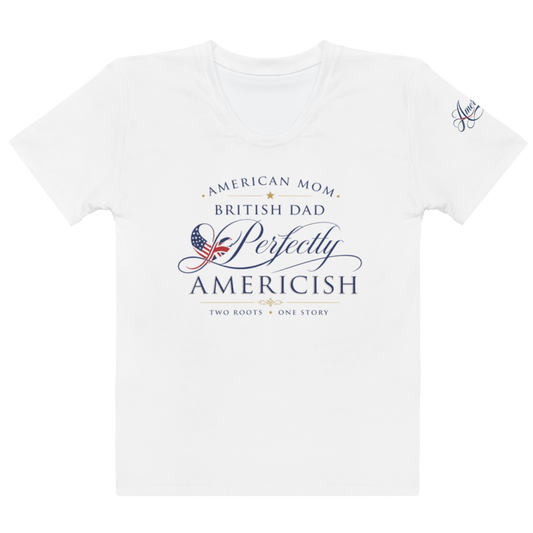 American Mom British Dad Women’s Cotton T-Shirt | Americish