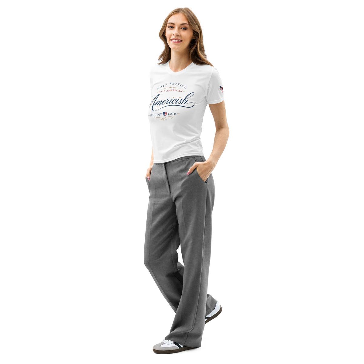 Americish Proud Women’s cotton crew neck t-shirt | Americish