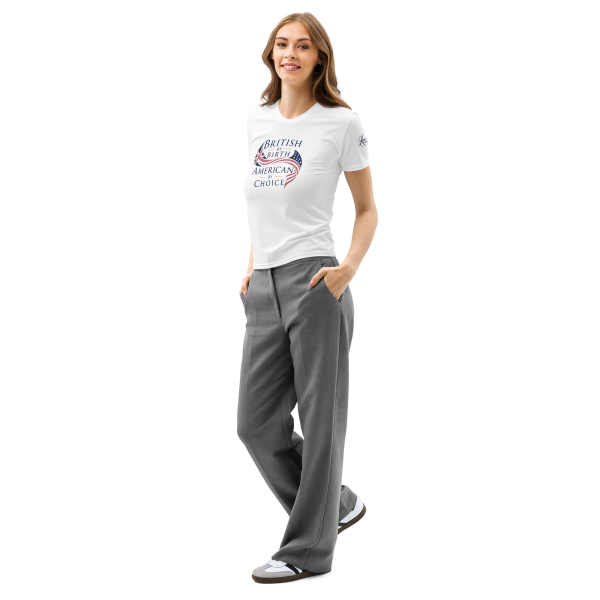 Brit by Birth American by Choice Women’s Cotton Crew Neck T-Shirt | Americish