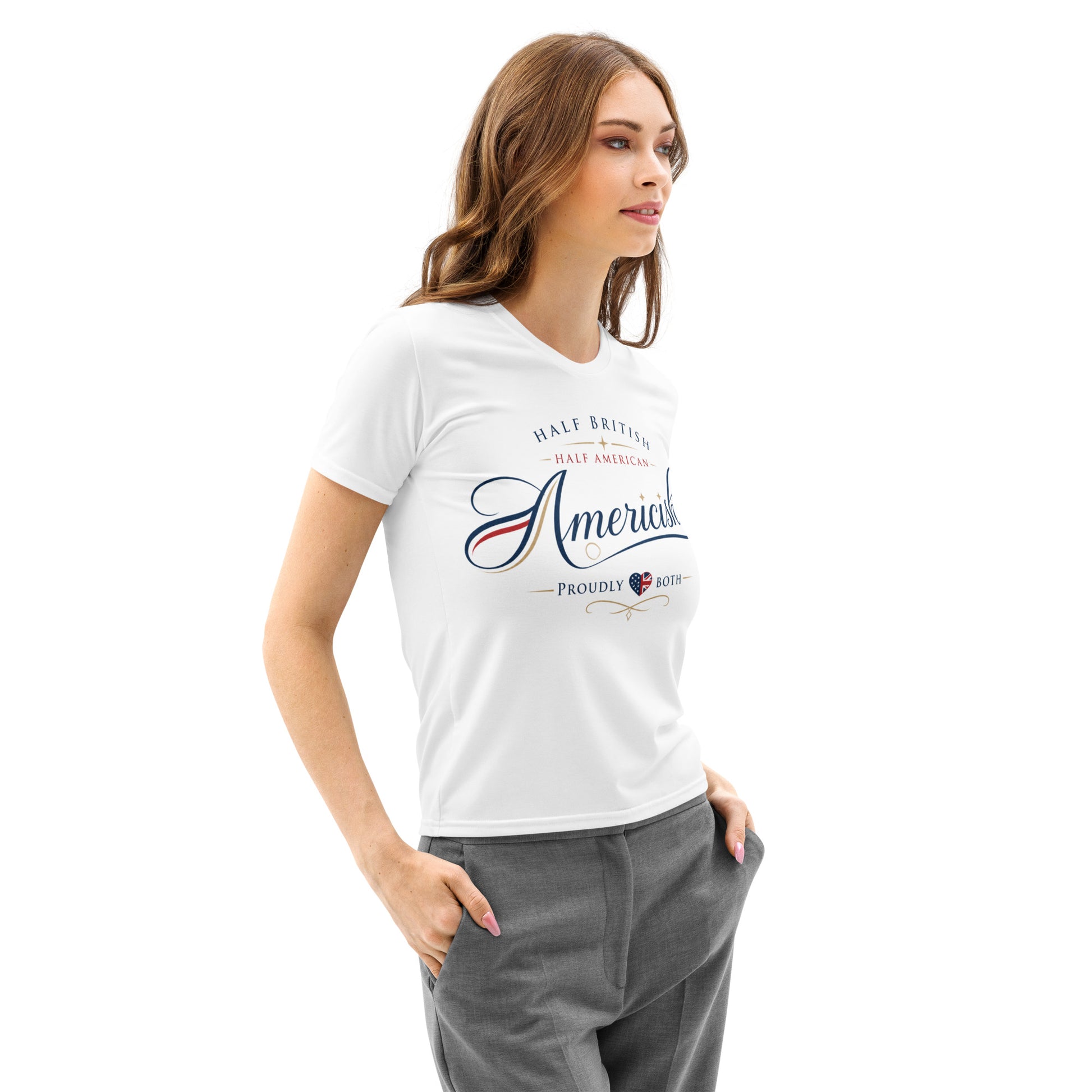 Americish Proud Women’s cotton crew neck t-shirt | Americish