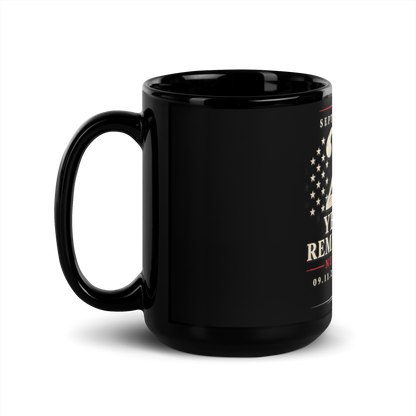 9/11-25Yrs of Remembrance Black Glossy Mug | Americish