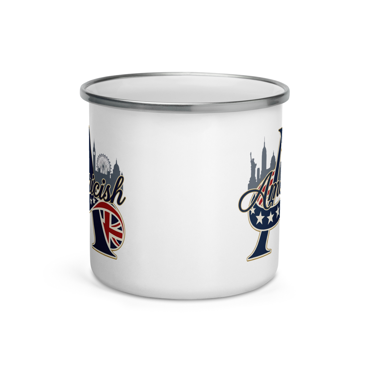 Americish Skylines Enamel Mug w/Silver Rim | Americish
