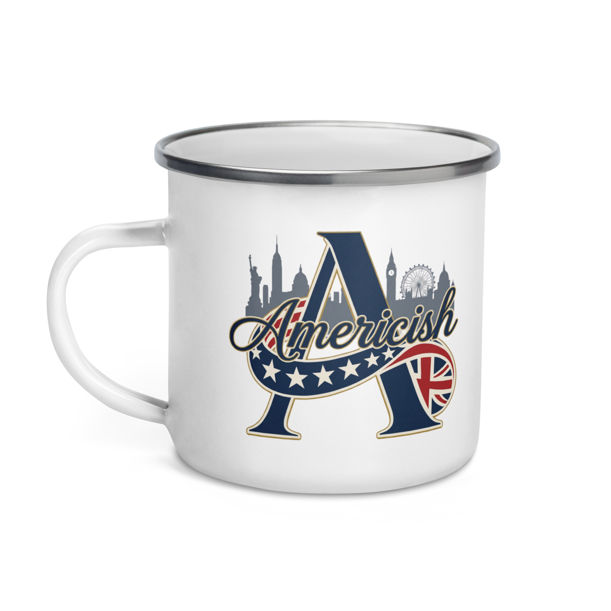 Americish Skylines Enamel Mug w/Silver Rim | Americish