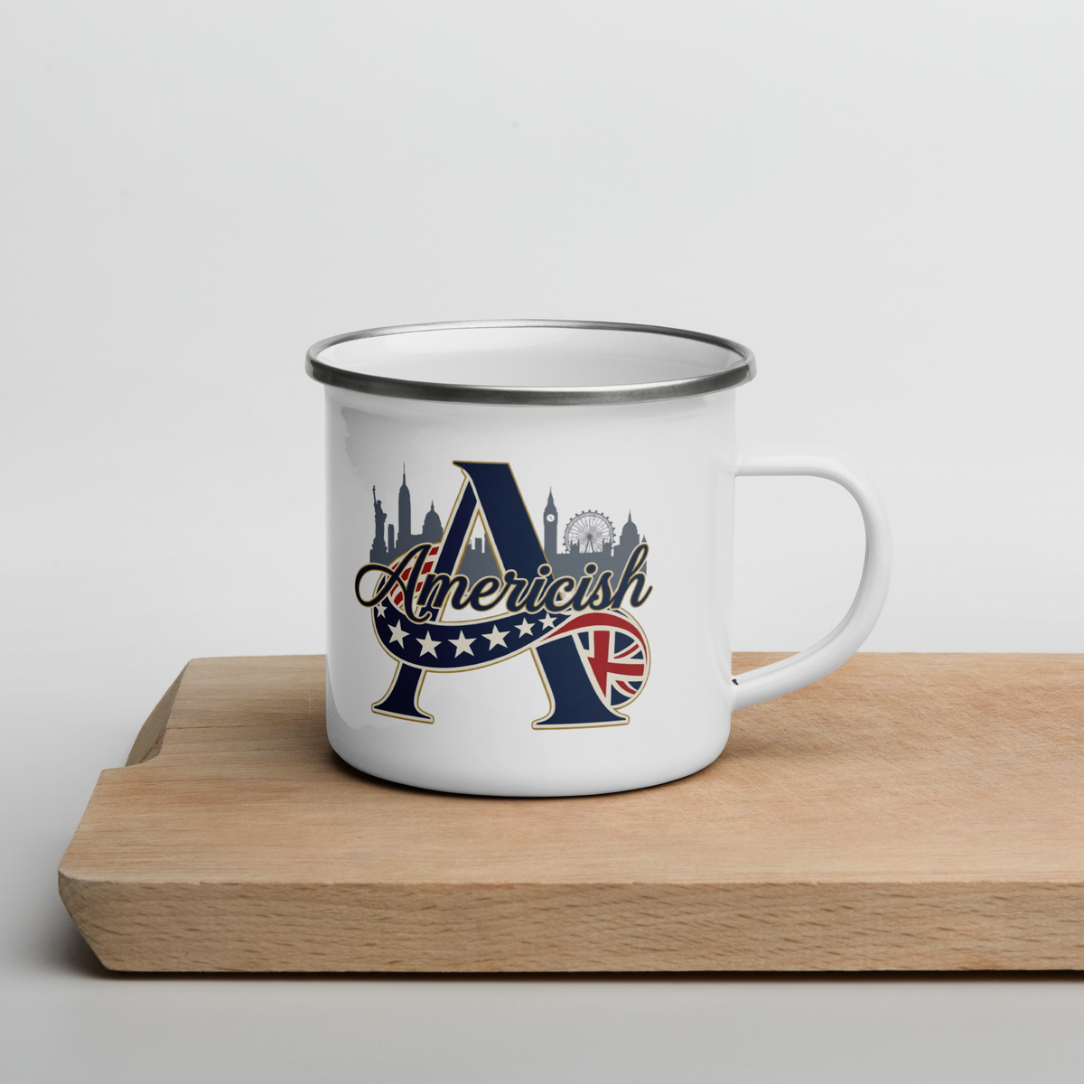 Americish Skylines Enamel Mug w/Silver Rim | Americish