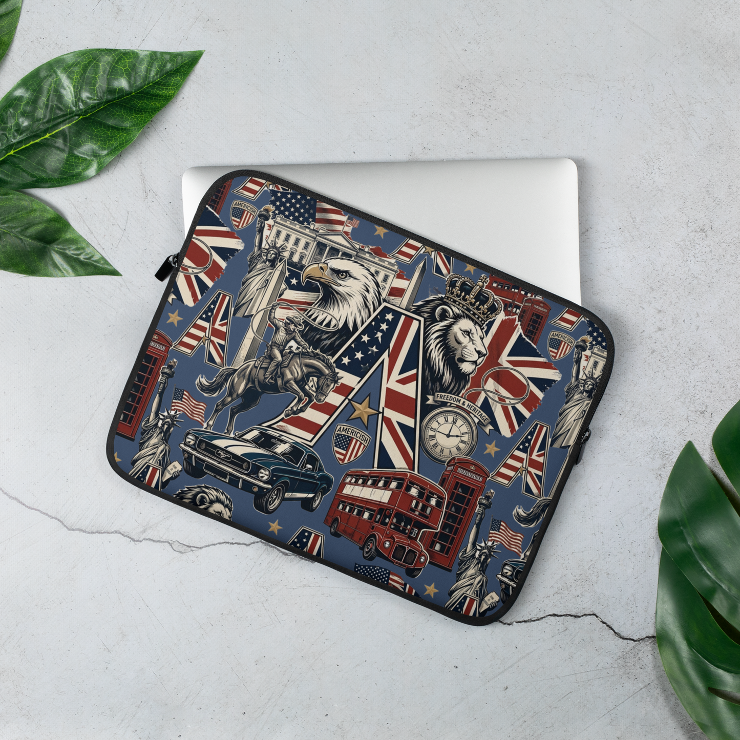 Americish UK & USA Collage Laptop Sleeve | Americish