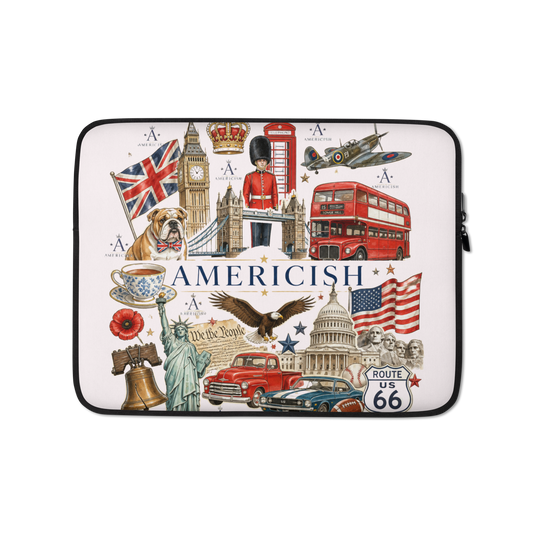 Americish UK & USA Proud Pale Pink Laptop Sleeve | Americish