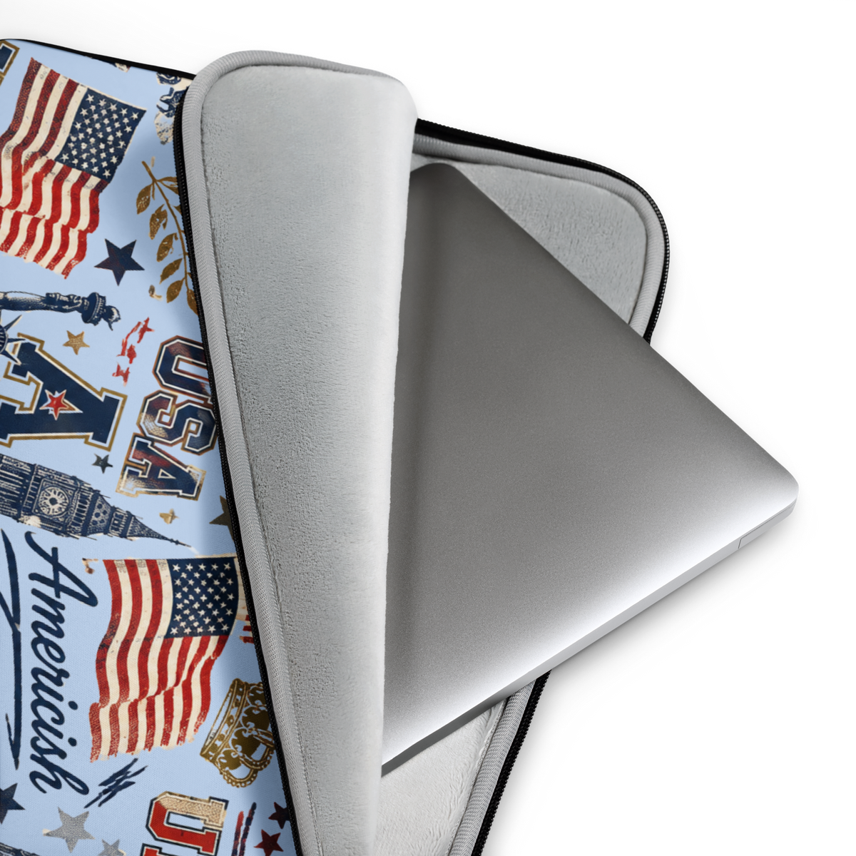Americish Graffiti Blue Collage Laptop Sleeve | Americish