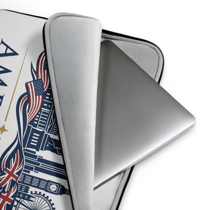 Americish UK & USA Skyline Grey Laptop Sleeve | Americish