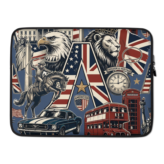 Americish UK & USA Collage Laptop Sleeve | Americish