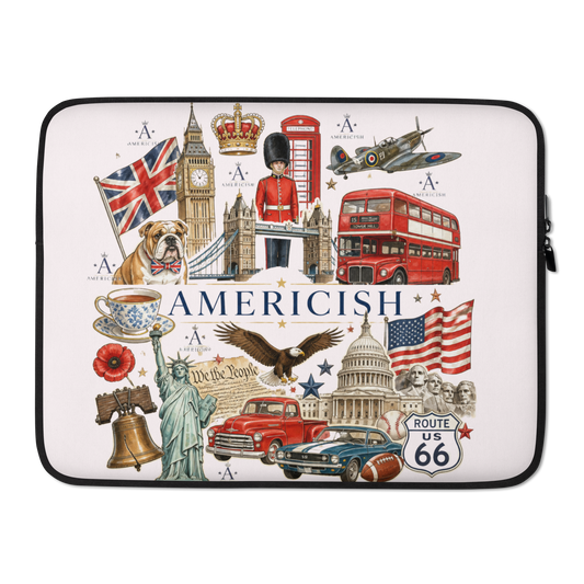 Americish UK & USA Proud Pale Pink Laptop Sleeve | Americish