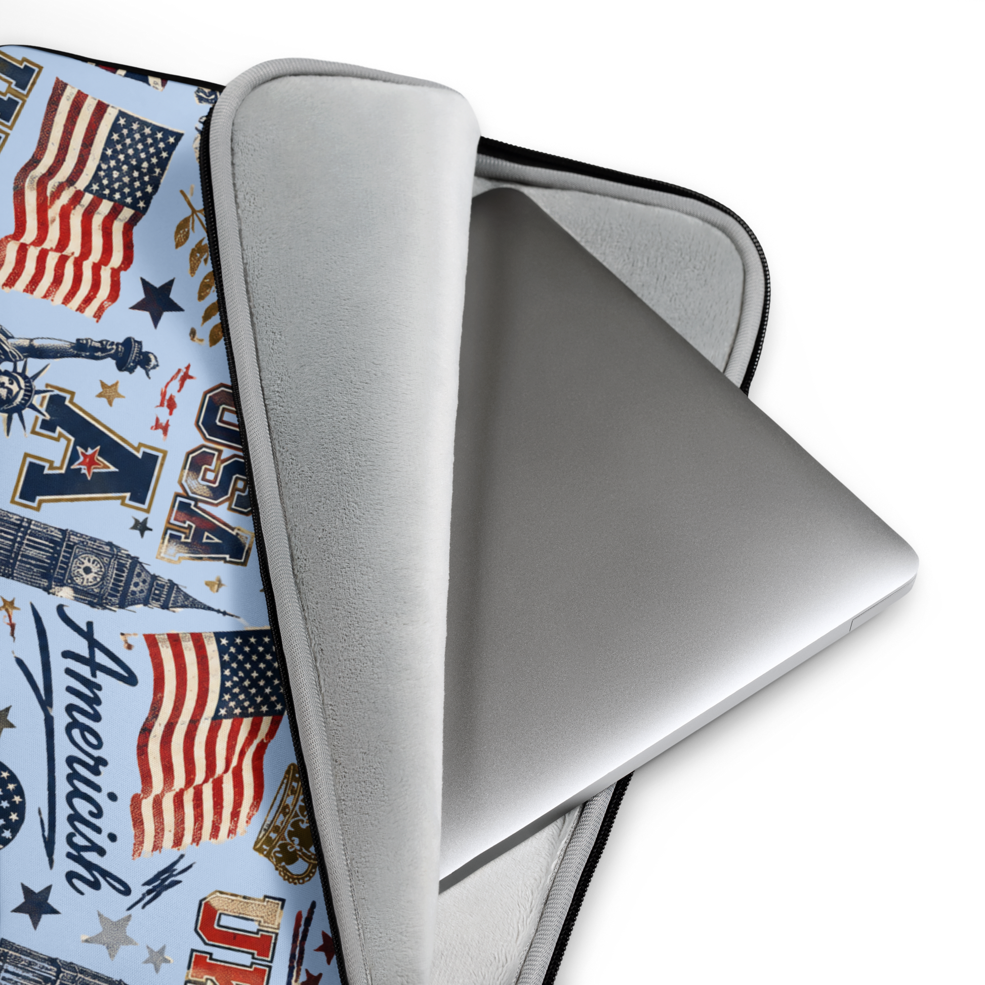 Americish Graffiti Blue Collage Laptop Sleeve | Americish