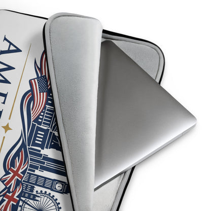 Americish UK & USA Skyline Grey Laptop Sleeve | Americish