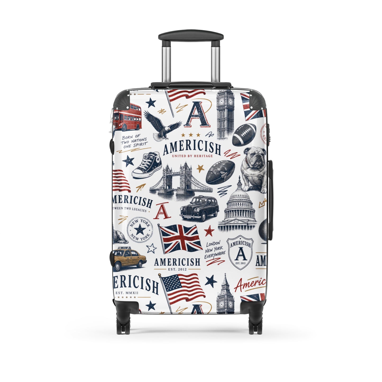 Americish Black-White-Color Hard-shell suitcase | Americish