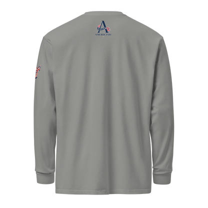 Americish Script Proudly Both-Garment-dyed heavyweight long-sleeve shirt | Americish