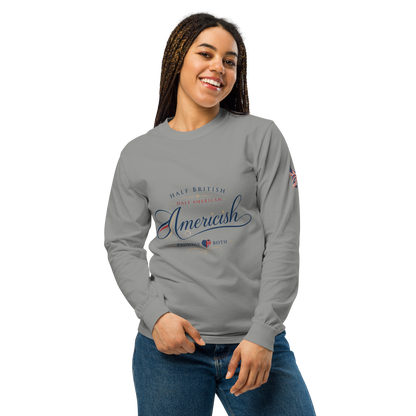 Americish Script Proudly Both-Garment-dyed heavyweight long-sleeve shirt | Americish
