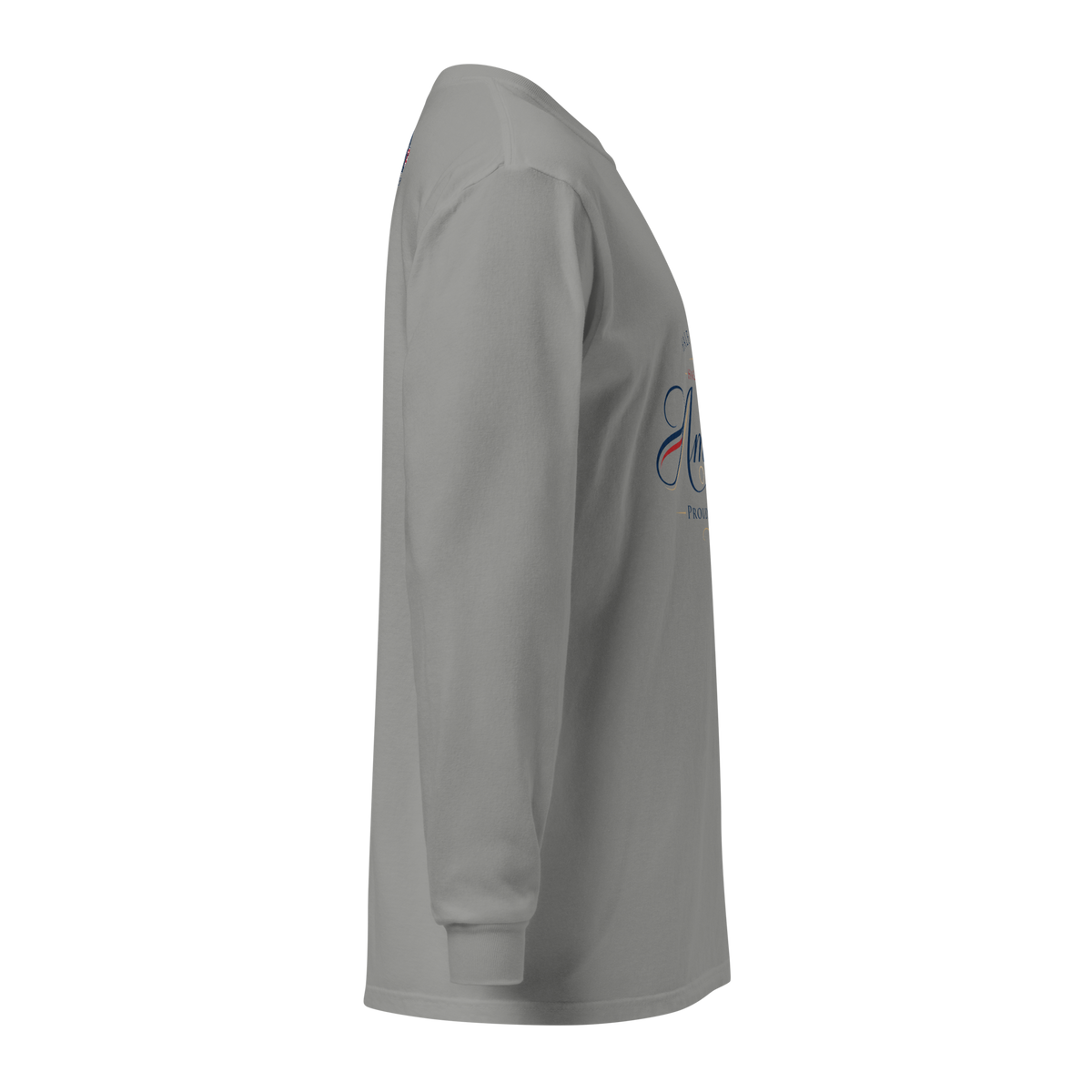 Americish Script Proudly Both-Garment-dyed heavyweight long-sleeve shirt | Americish
