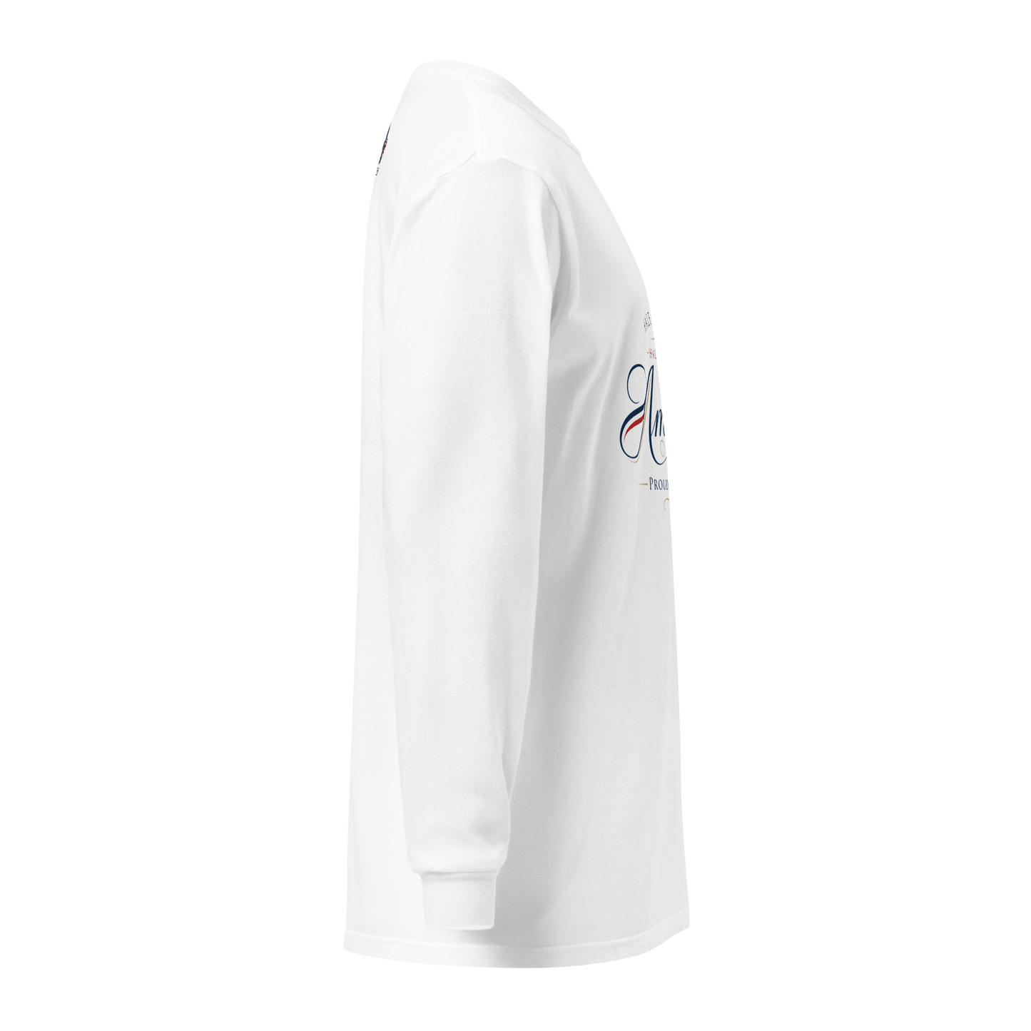 Americish Script Proudly Both-Garment-dyed heavyweight long-sleeve shirt | Americish