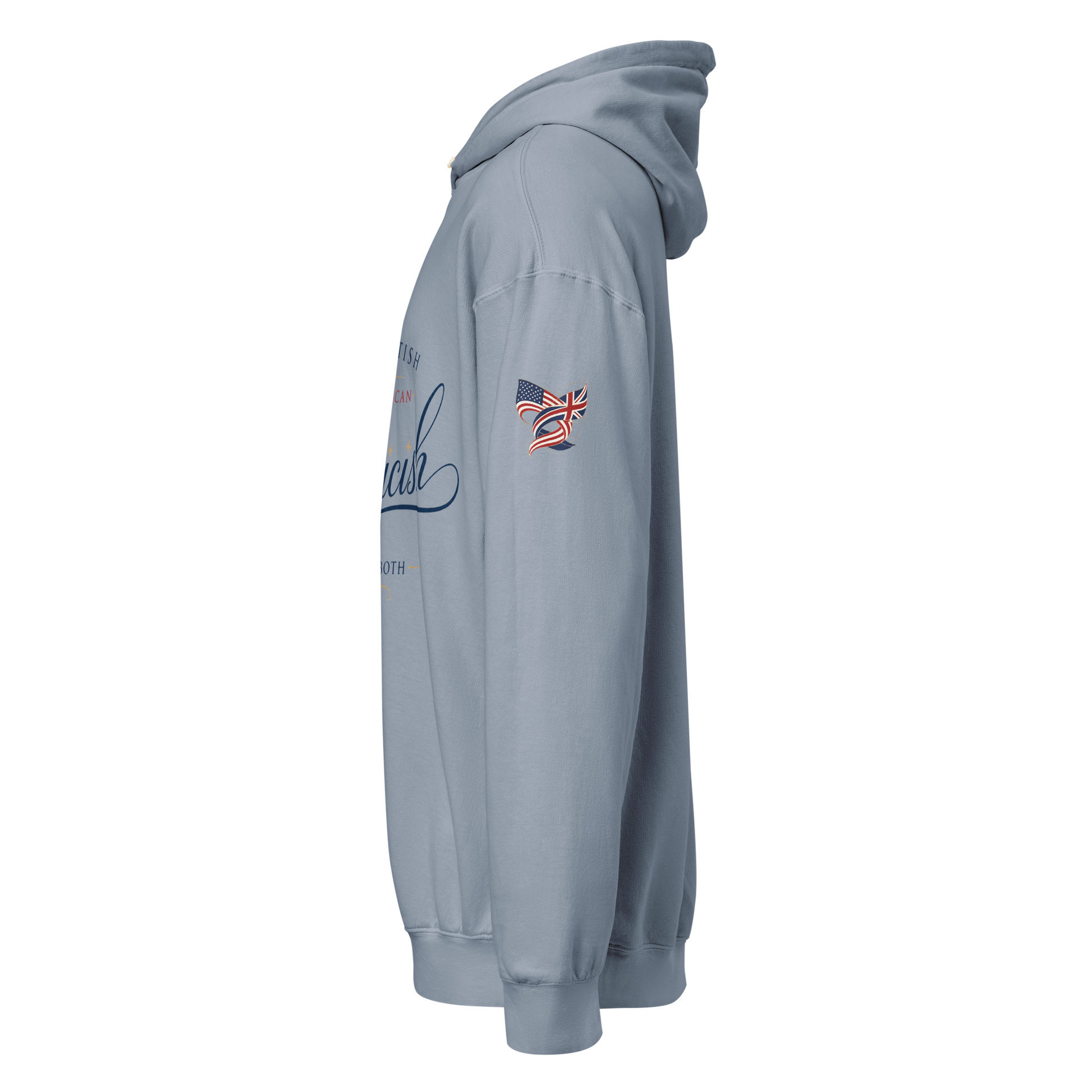 Americish Script Proudly Both Unisex garment-dyed lightweight hoodie | Americish