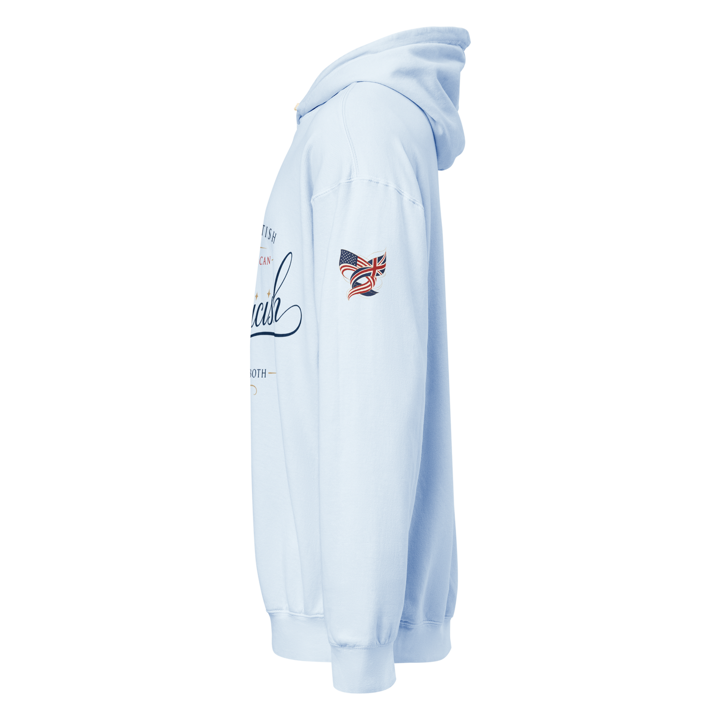 Americish Script Proudly Both Unisex garment-dyed lightweight hoodie | Americish