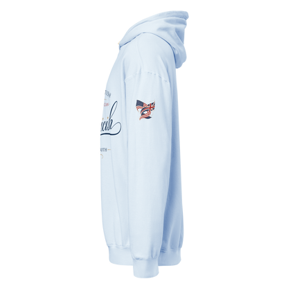 Americish Script Proudly Both Unisex garment-dyed lightweight hoodie | Americish
