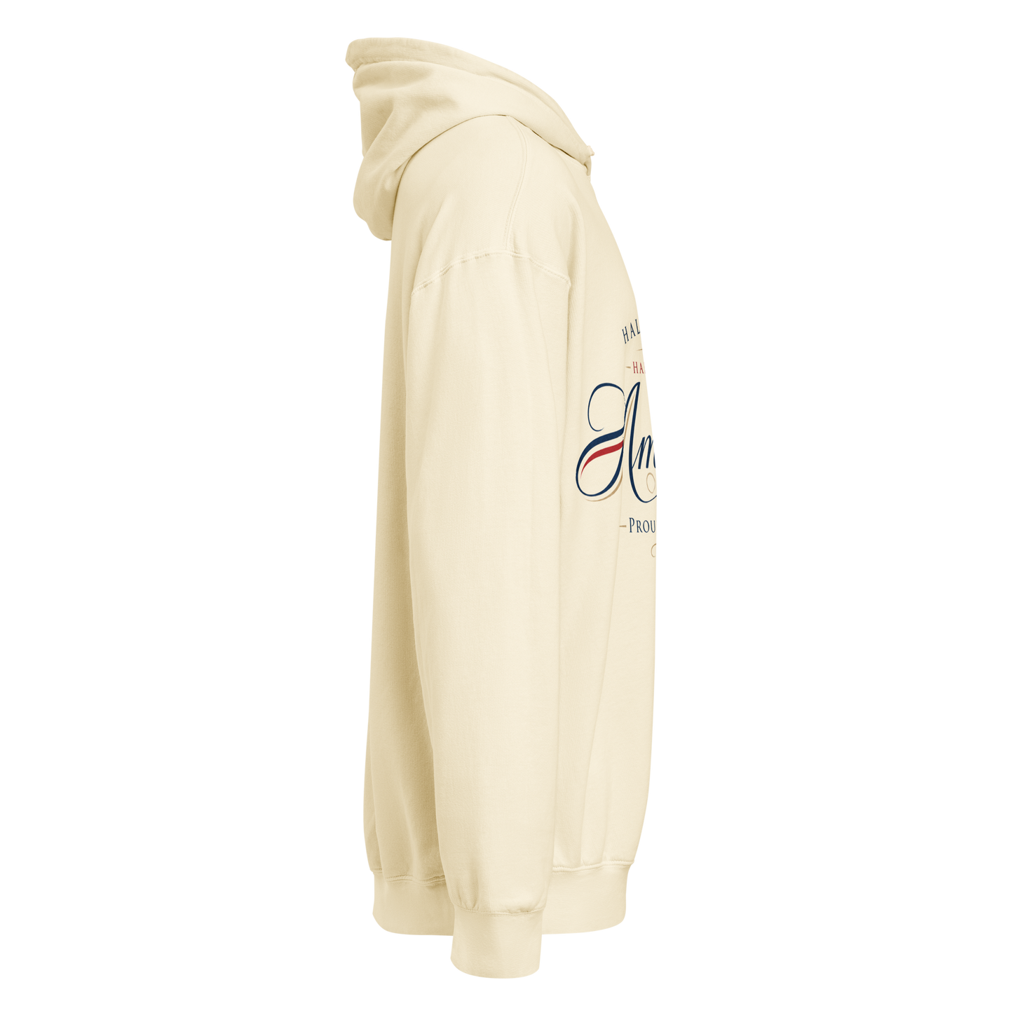Americish Script Proudly Both Unisex garment-dyed lightweight hoodie | Americish