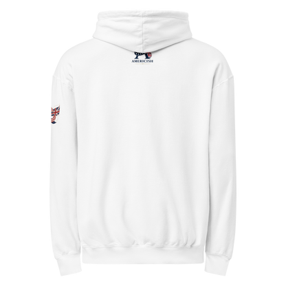 Americish Script Proudly Both Unisex garment-dyed lightweight hoodie | Americish