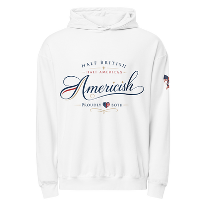 Americish Script Proudly Both Unisex garment-dyed lightweight hoodie | Americish