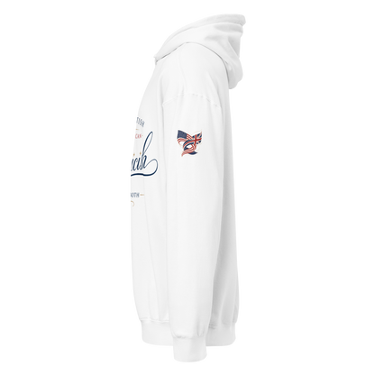 Americish Script Proudly Both Unisex garment-dyed lightweight hoodie | Americish