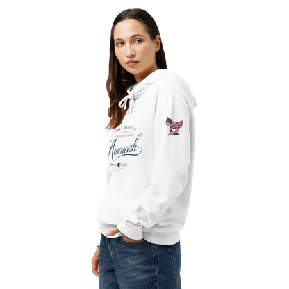 Americish Script Proudly Both Unisex garment-dyed lightweight hoodie | Americish