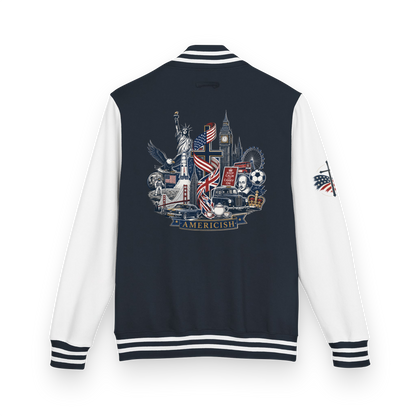 Americish Collage Cross-Navy-Letterman Jacket Mens | Americish