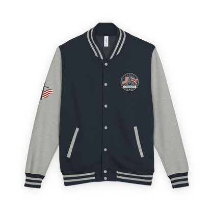 Americish Collage Cross-Navy-Letterman Jacket Mens | Americish