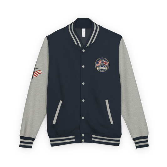 Americish Collage Cross-Navy-Letterman Jacket Mens | Americish