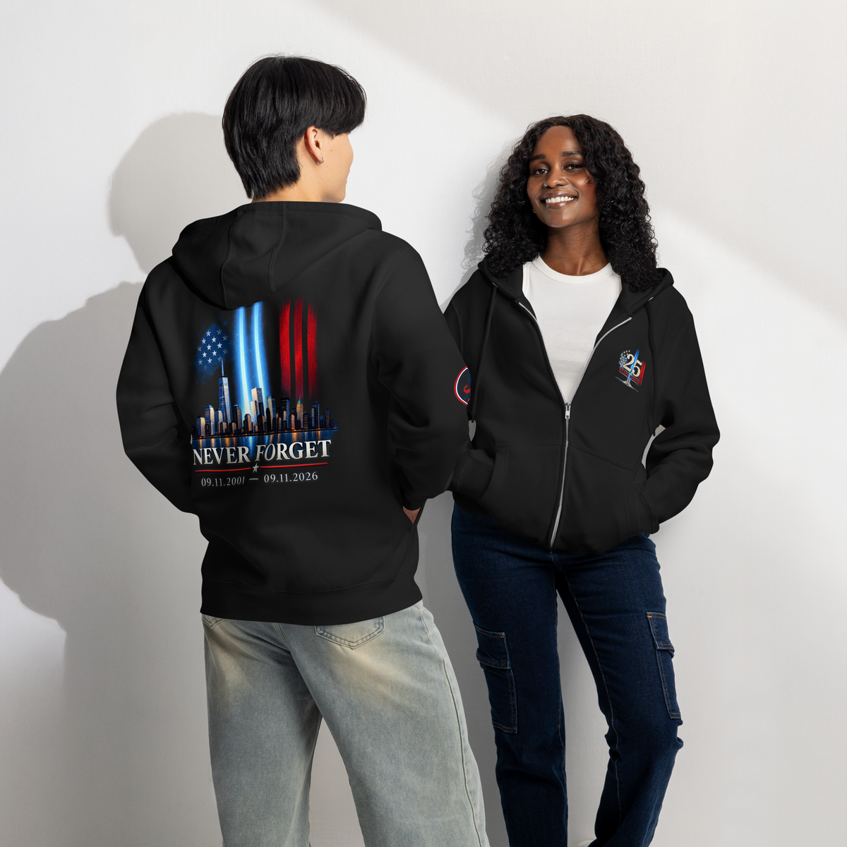 9/11 Never Forget Premium full zip hoodie | Americish
