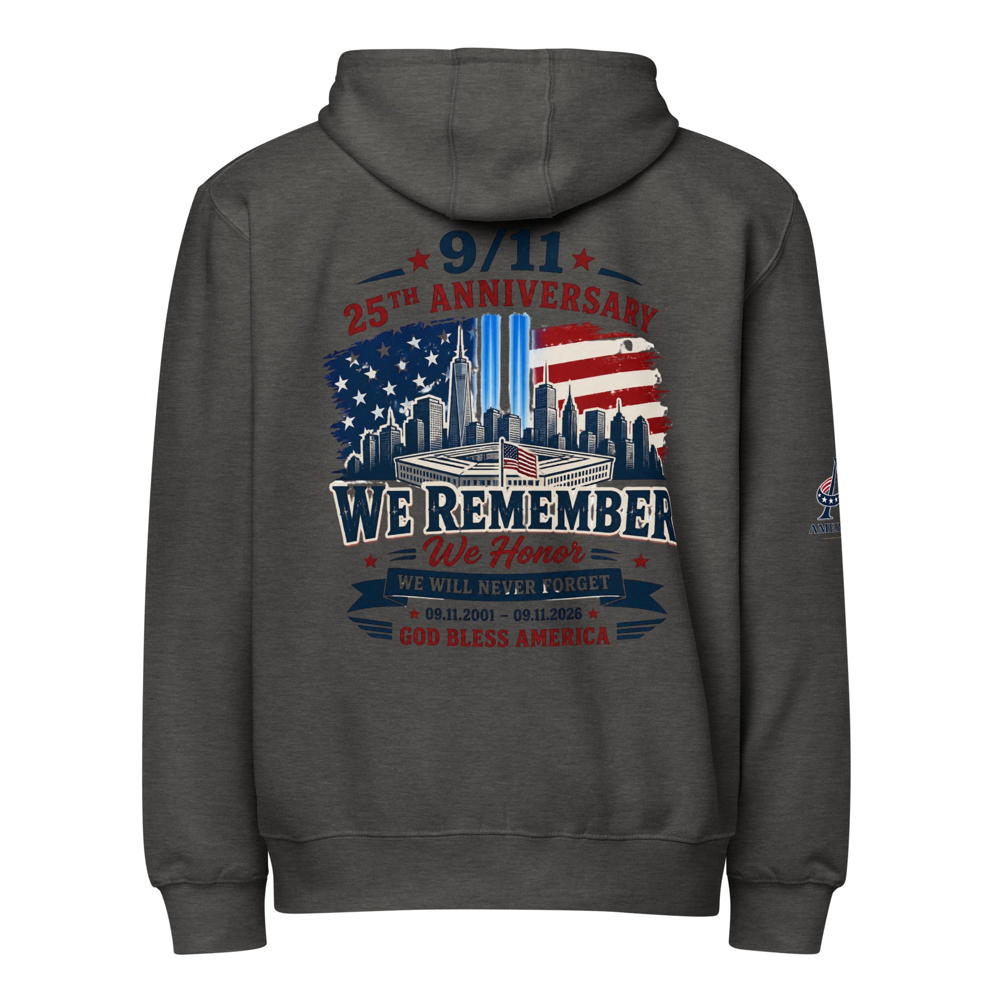9/11-25th We Remember We Honor Premium Full Zip Hoodie | Americish