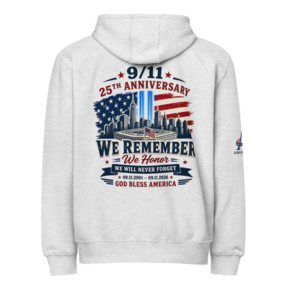 9/11-25th We Remember We Honor Premium Full Zip Hoodie | Americish