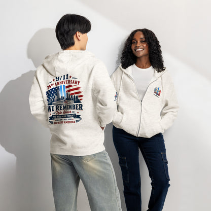 9/11-25th We Remember We Honor Premium Full Zip Hoodie | Americish